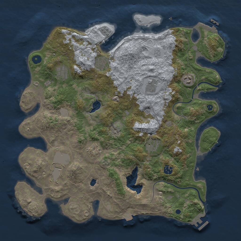 Rust Map: Procedural Map, Size: 4000, Seed: 2142280041, 15 Monuments