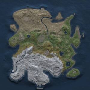 Thumbnail Rust Map: Procedural Map, Size: 3000, Seed: 1914201528, 9 Monuments