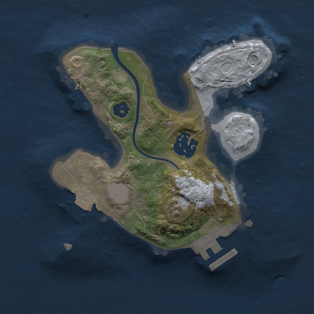 Rust Map: Procedural Map, Size: 2000, Seed: 12321521, 3 Monuments