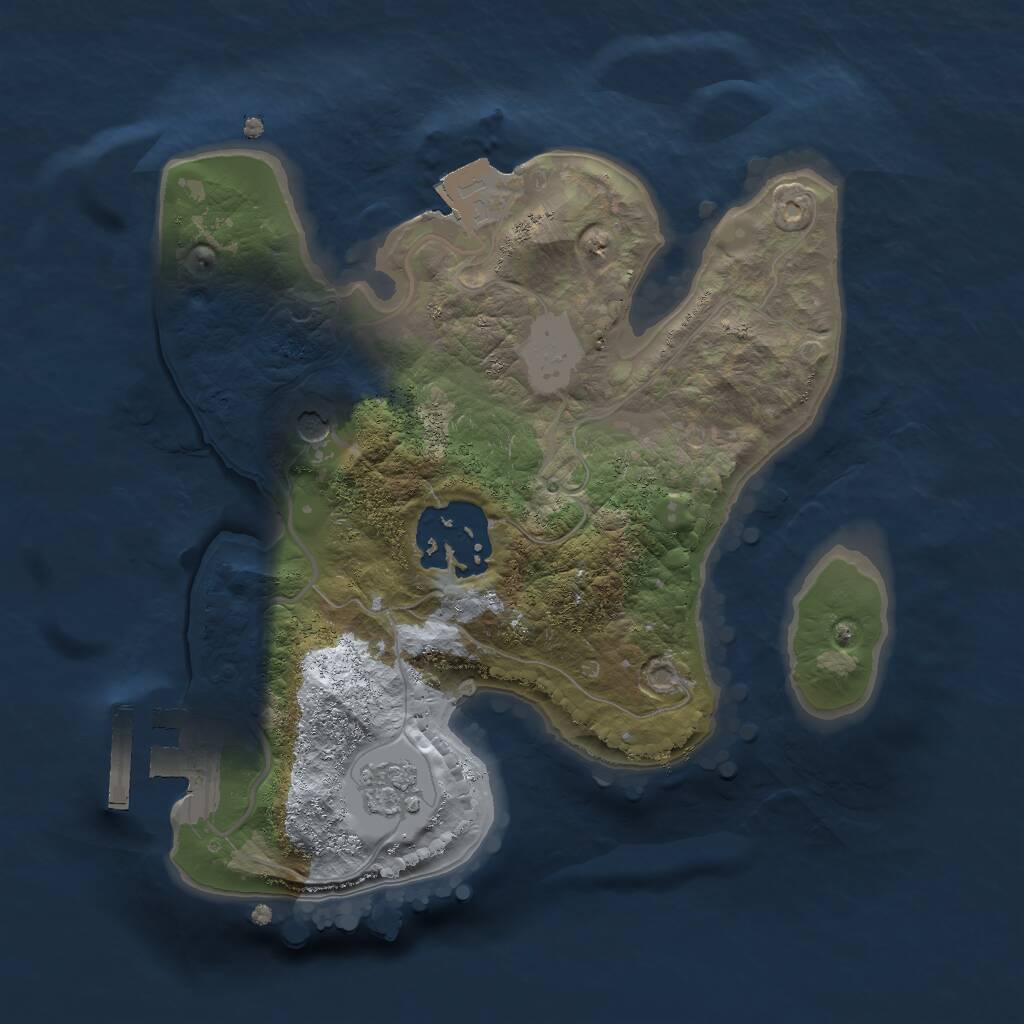 Rust Map: Procedural Map, Size: 2000, Seed: 755165235, 5 Monuments