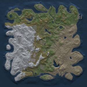 Thumbnail Rust Map: Procedural Map, Size: 4500, Seed: 1294480923, 17 Monuments