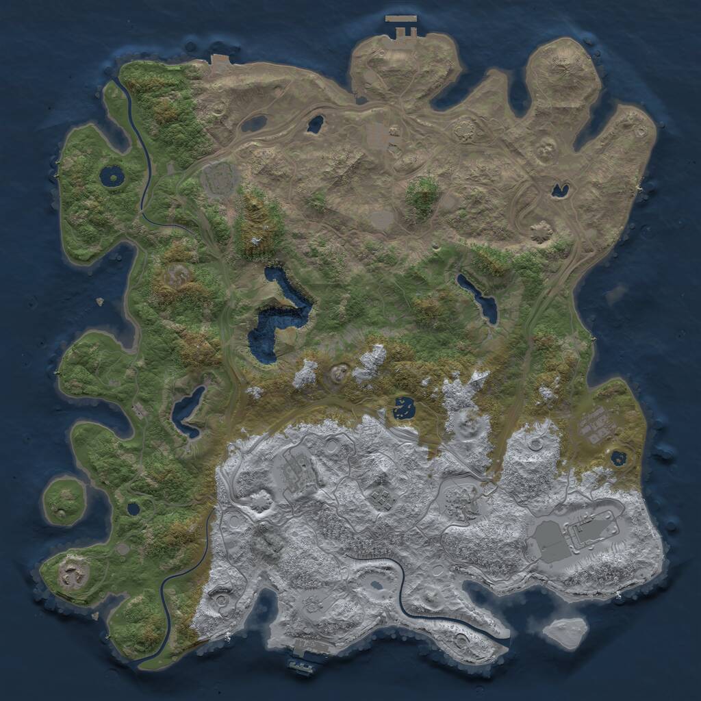 Rust Map: Procedural Map, Size: 4500, Seed: 204635456, 15 Monuments