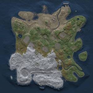 Thumbnail Rust Map: Procedural Map, Size: 3500, Seed: 1740446040, 14 Monuments