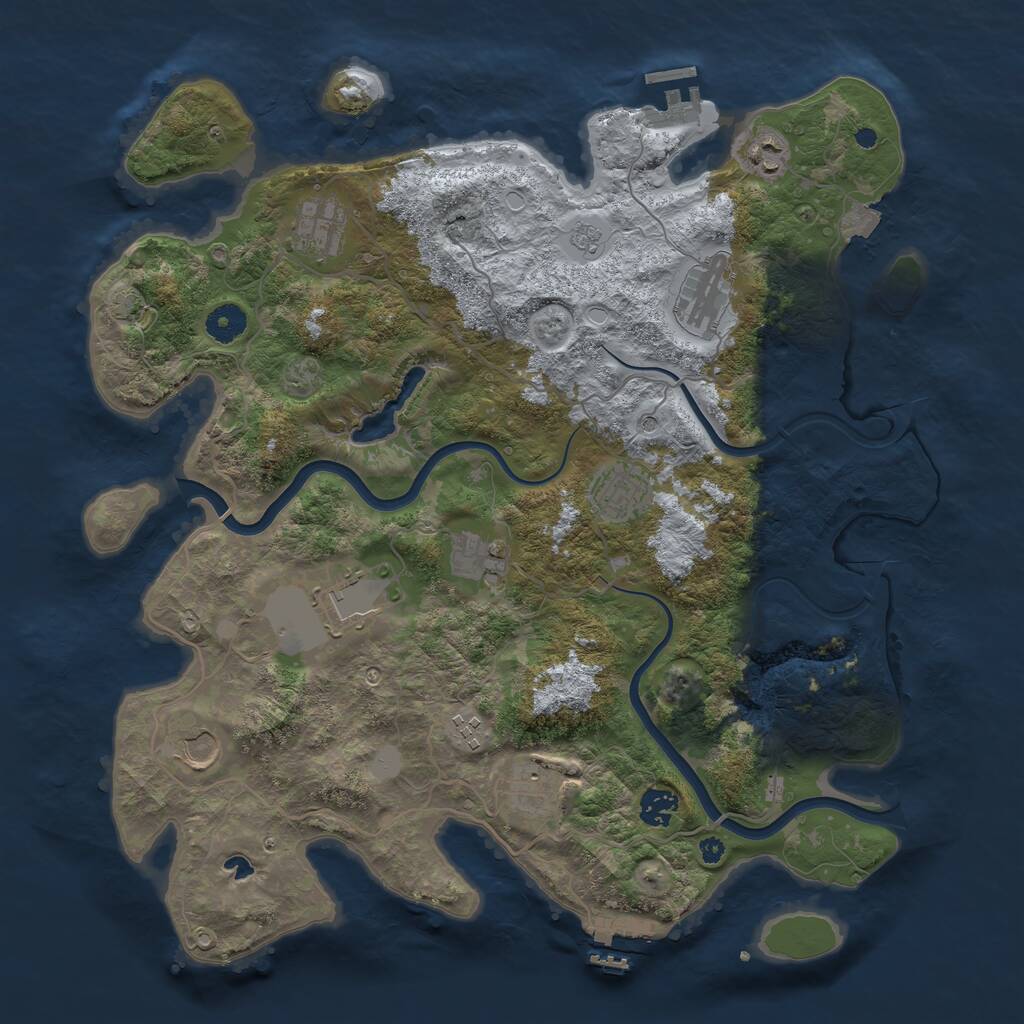 Rust Map: Procedural Map, Size: 4000, Seed: 545491603, 16 Monuments