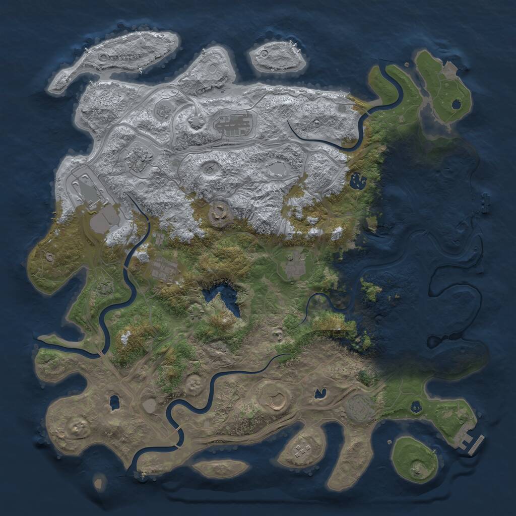 Rust Map: Procedural Map, Size: 4500, Seed: 875824333, 16 Monuments