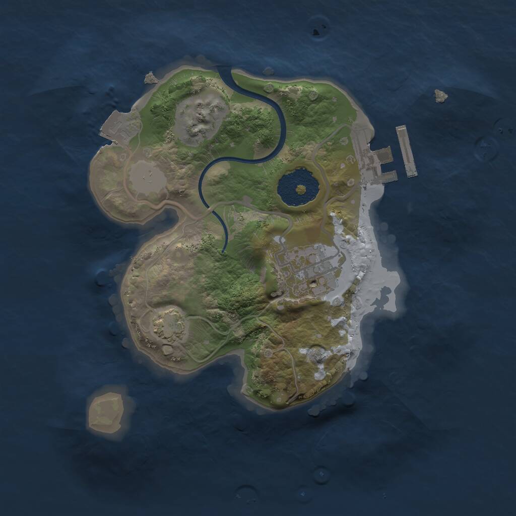 Rust Map: Procedural Map, Size: 2000, Seed: 1744411688, 4 Monuments