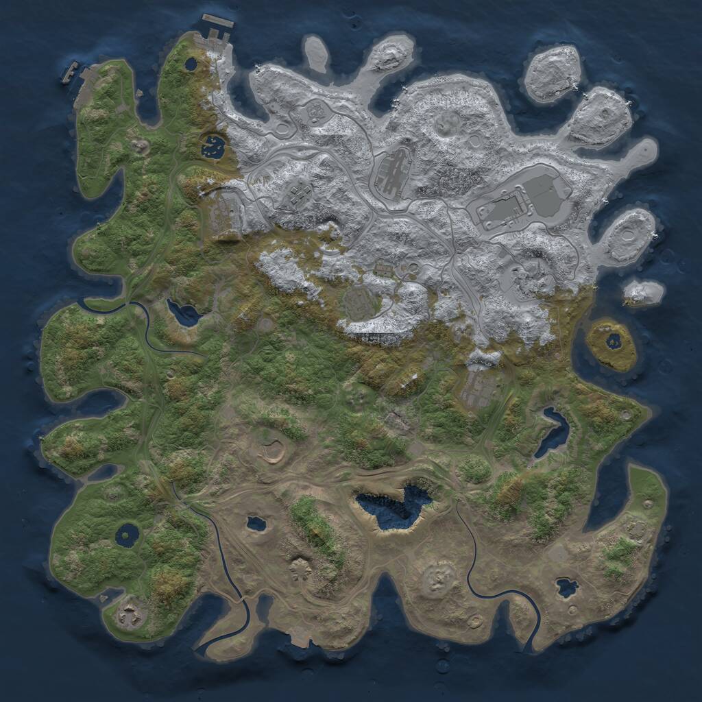Rust Map: Procedural Map, Size: 4500, Seed: 331049416, 16 Monuments