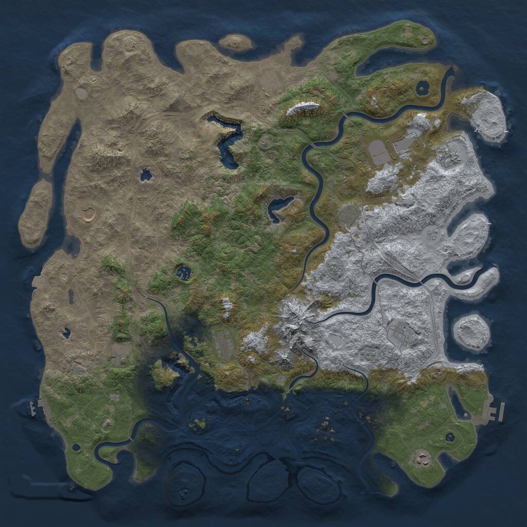 Rust Map: Procedural Map, Size: 5500, Seed: 849356723, 17 Monuments