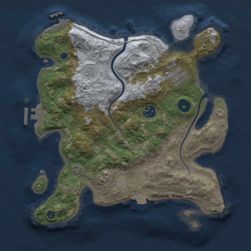 Rust Map: Procedural Map, Size: 3000, Seed: 270968855, 8 Monuments