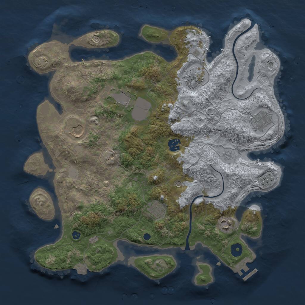 Rust Map: Procedural Map, Size: 3600, Seed: 132, 13 Monuments
