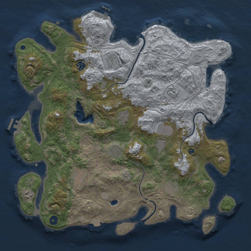 Rust Map: Procedural Map, Size: 4250, Seed: 547070353, 16 Monuments