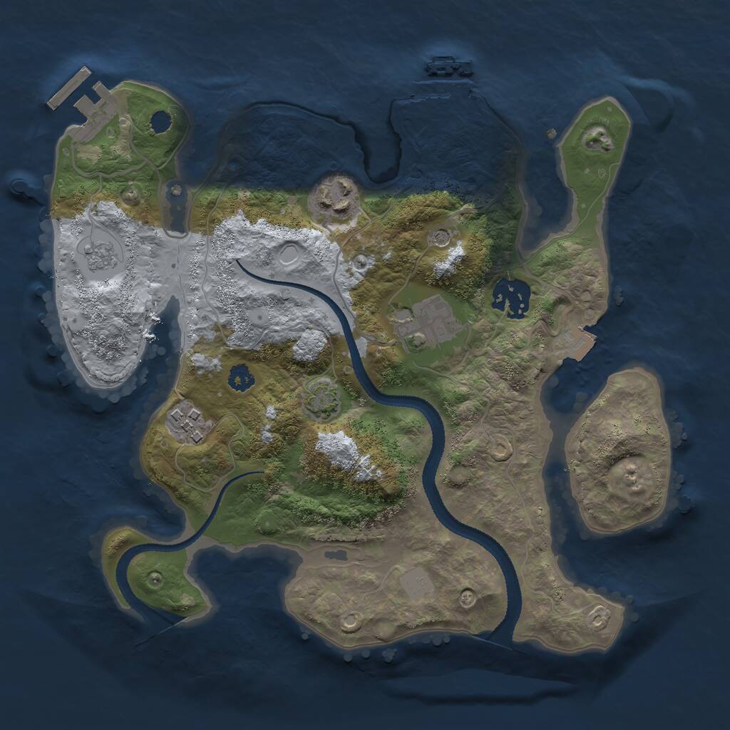 Rust Map: Procedural Map, Size: 2750, Seed: 1826484253, 10 Monuments