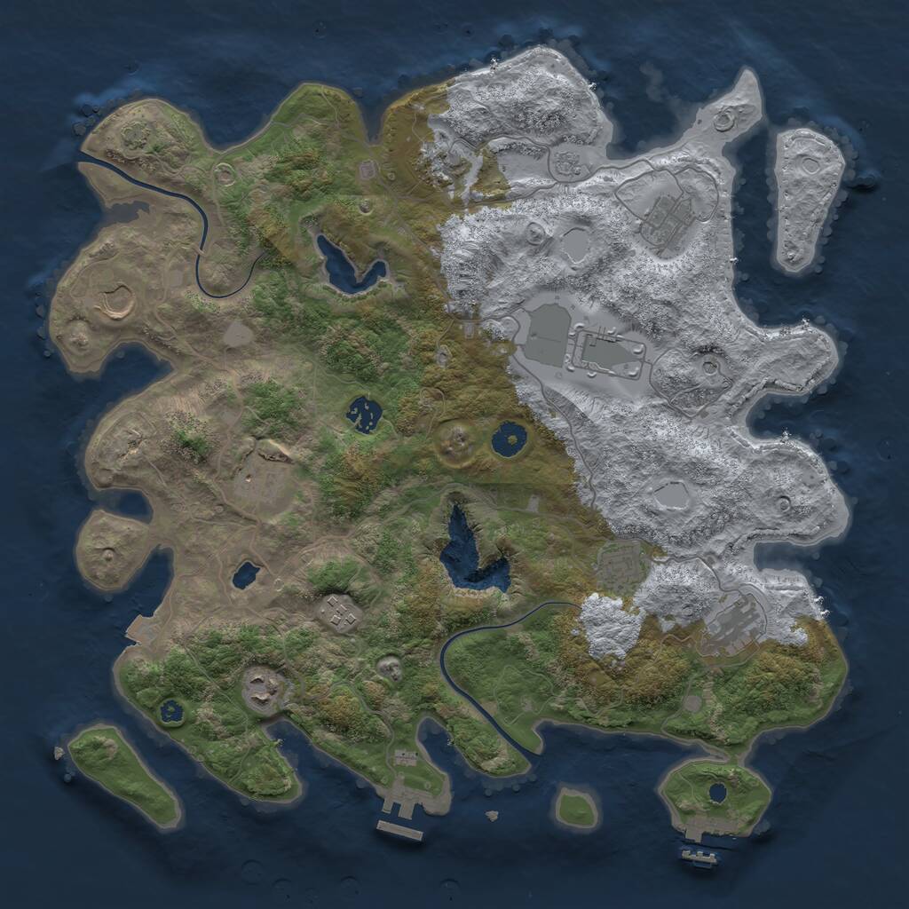 Rust Map: Procedural Map, Size: 4000, Seed: 1581131651, 16 Monuments