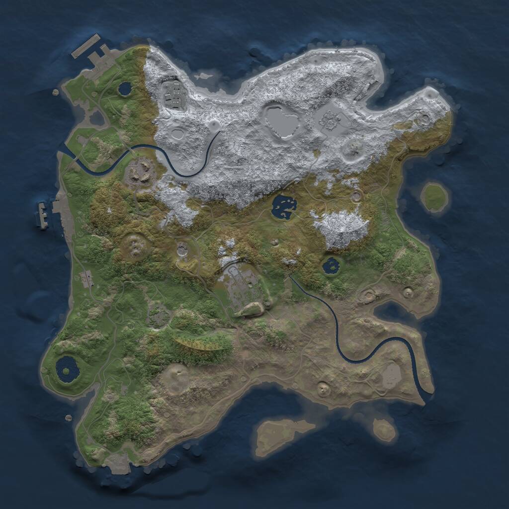 Rust Map: Procedural Map, Size: 3100, Seed: 1760809510, 10 Monuments
