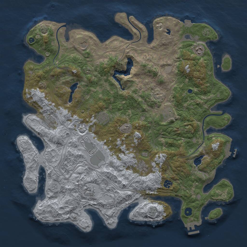 Rust Map: Procedural Map, Size: 4500, Seed: 65656, 16 Monuments