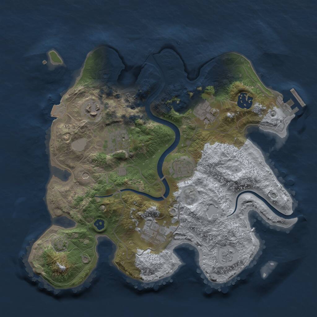 Rust Map: Procedural Map, Size: 3000, Seed: 1319376102, 12 Monuments