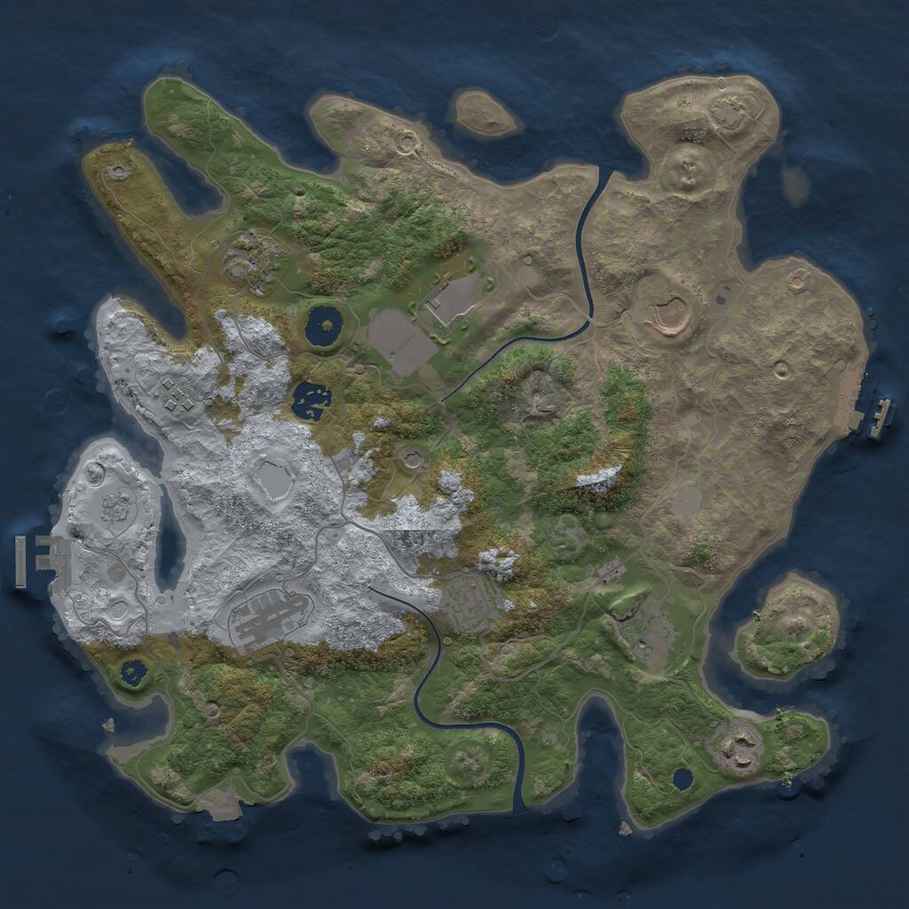 Rust Map: Procedural Map, Size: 3500, Seed: 794279781, 15 Monuments