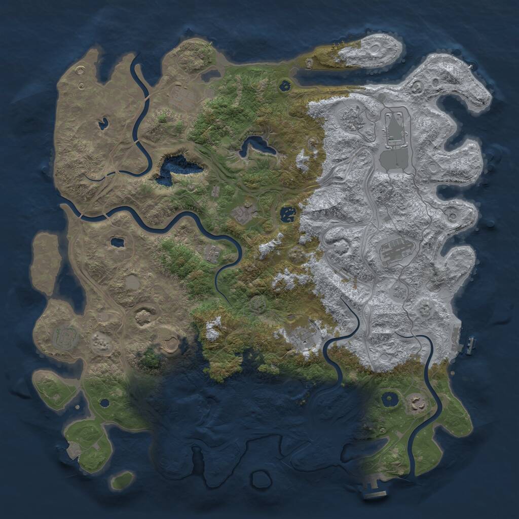 Rust Map: Procedural Map, Size: 4800, Seed: 722532543, 17 Monuments