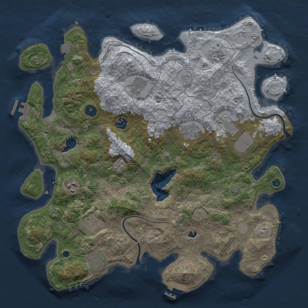 Rust Map: Procedural Map, Size: 4000, Seed: 1016994387, 15 Monuments