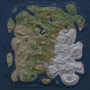 Thumbnail Rust Map: Procedural Map, Size: 4250, Seed: 1234567866, 17 Monuments