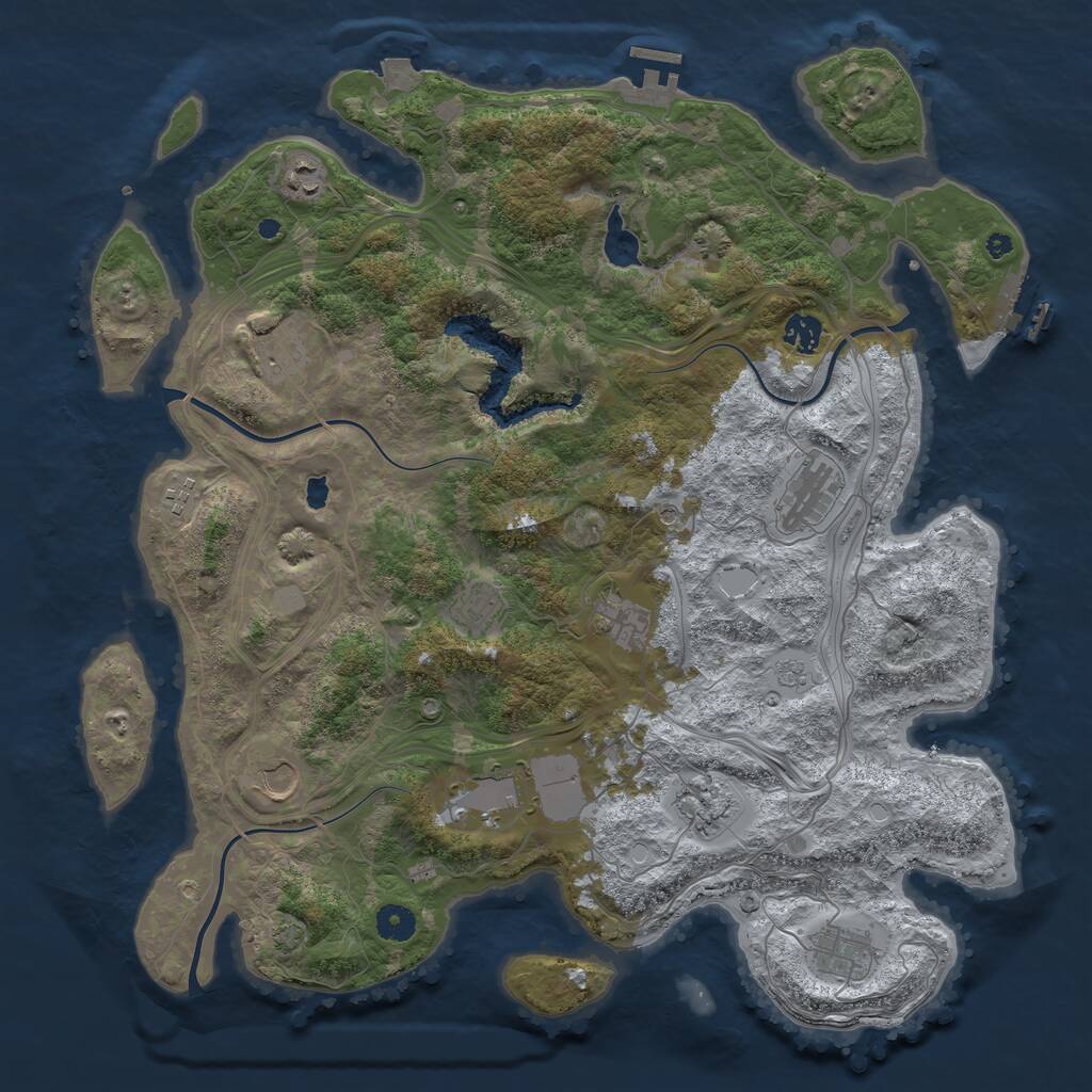Rust Map: Procedural Map, Size: 4250, Seed: 1234567866, 17 Monuments