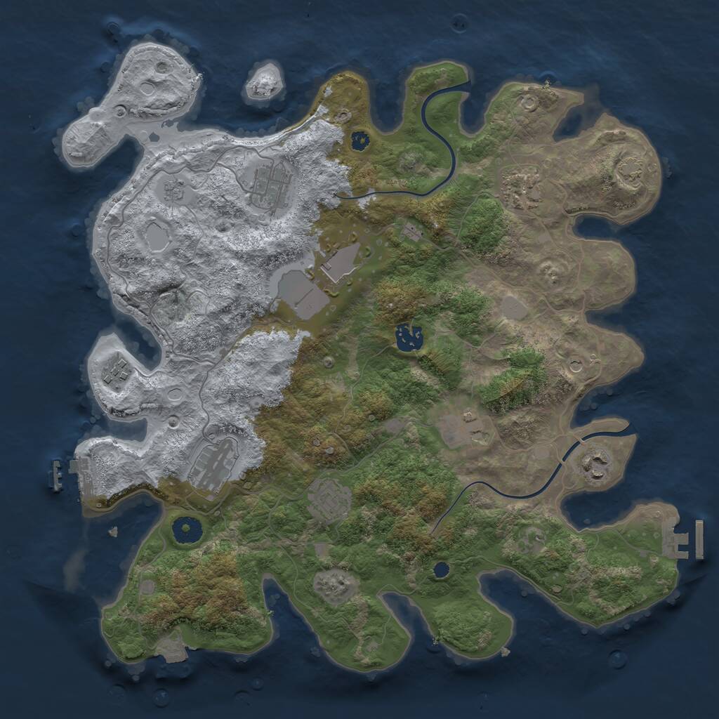 Rust Map: Procedural Map, Size: 3750, Seed: 315983997, 15 Monuments