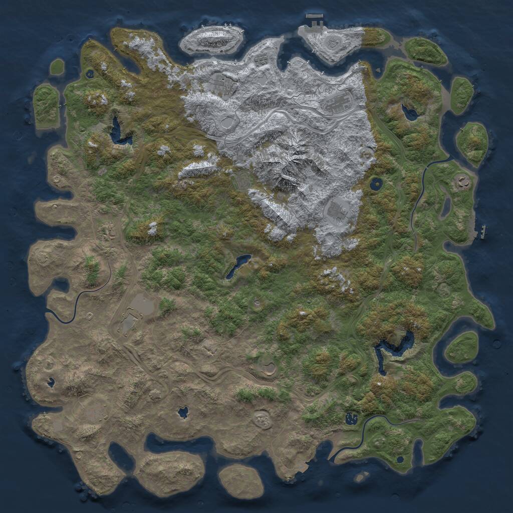 Rust Map: Procedural Map, Size: 6000, Seed: 19766078, 17 Monuments