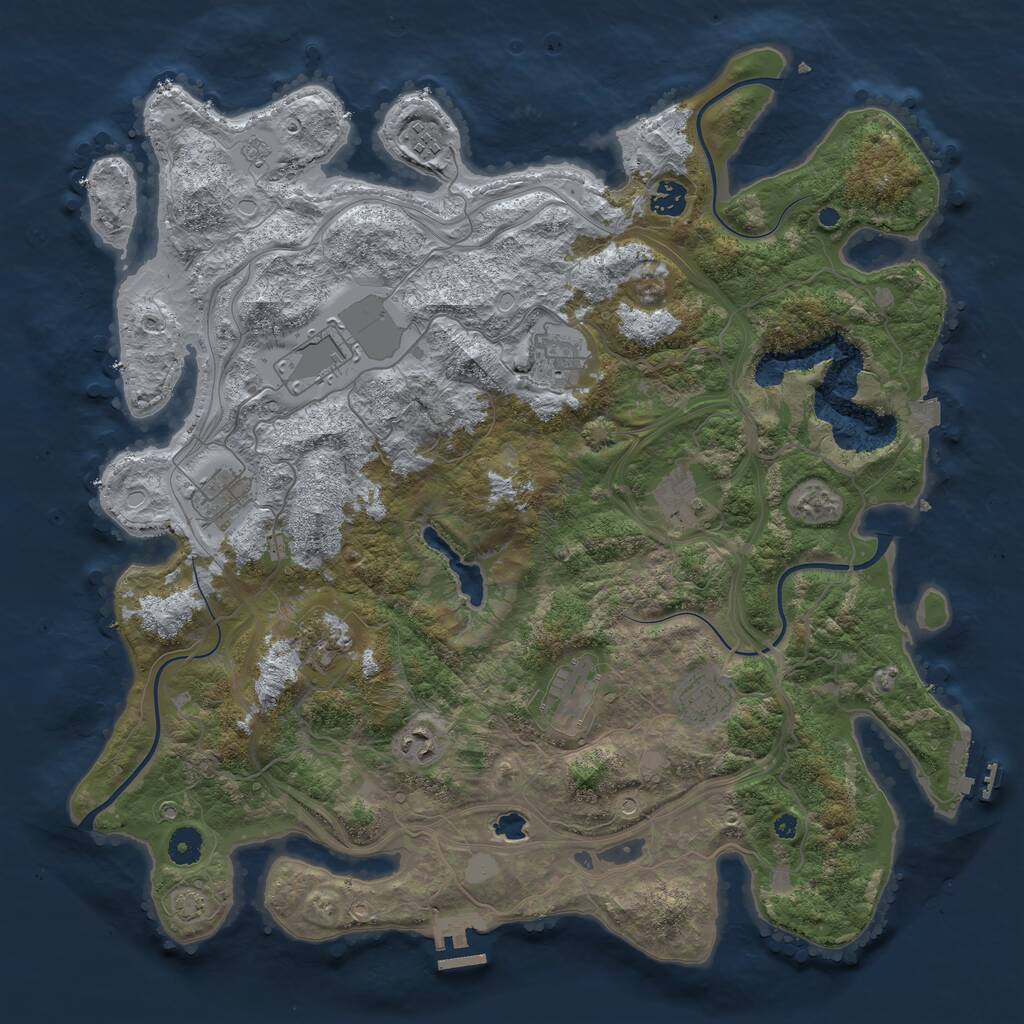 Rust Map: Procedural Map, Size: 4250, Seed: 3341198, 16 Monuments