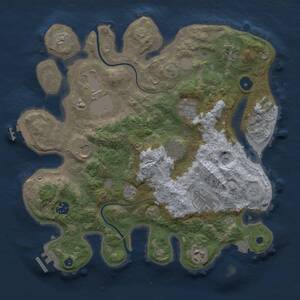 Thumbnail Rust Map: Procedural Map, Size: 3500, Seed: 1302528822, 15 Monuments