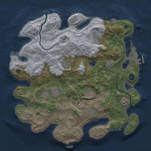 Thumbnail Rust Map: Procedural Map, Size: 3750, Seed: 1553923037, 15 Monuments