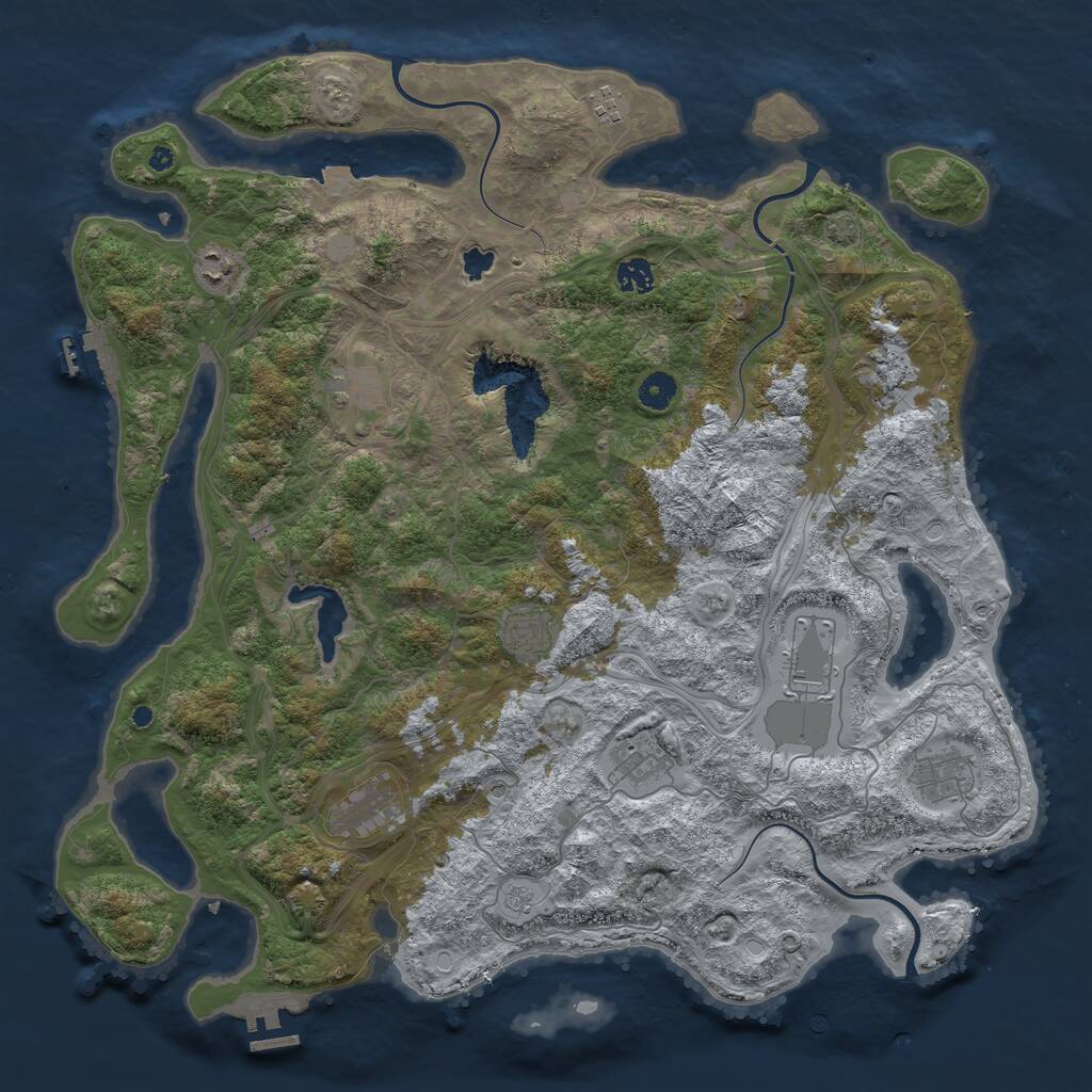 Rust Map: Procedural Map, Size: 4450, Seed: 56470467, 16 Monuments