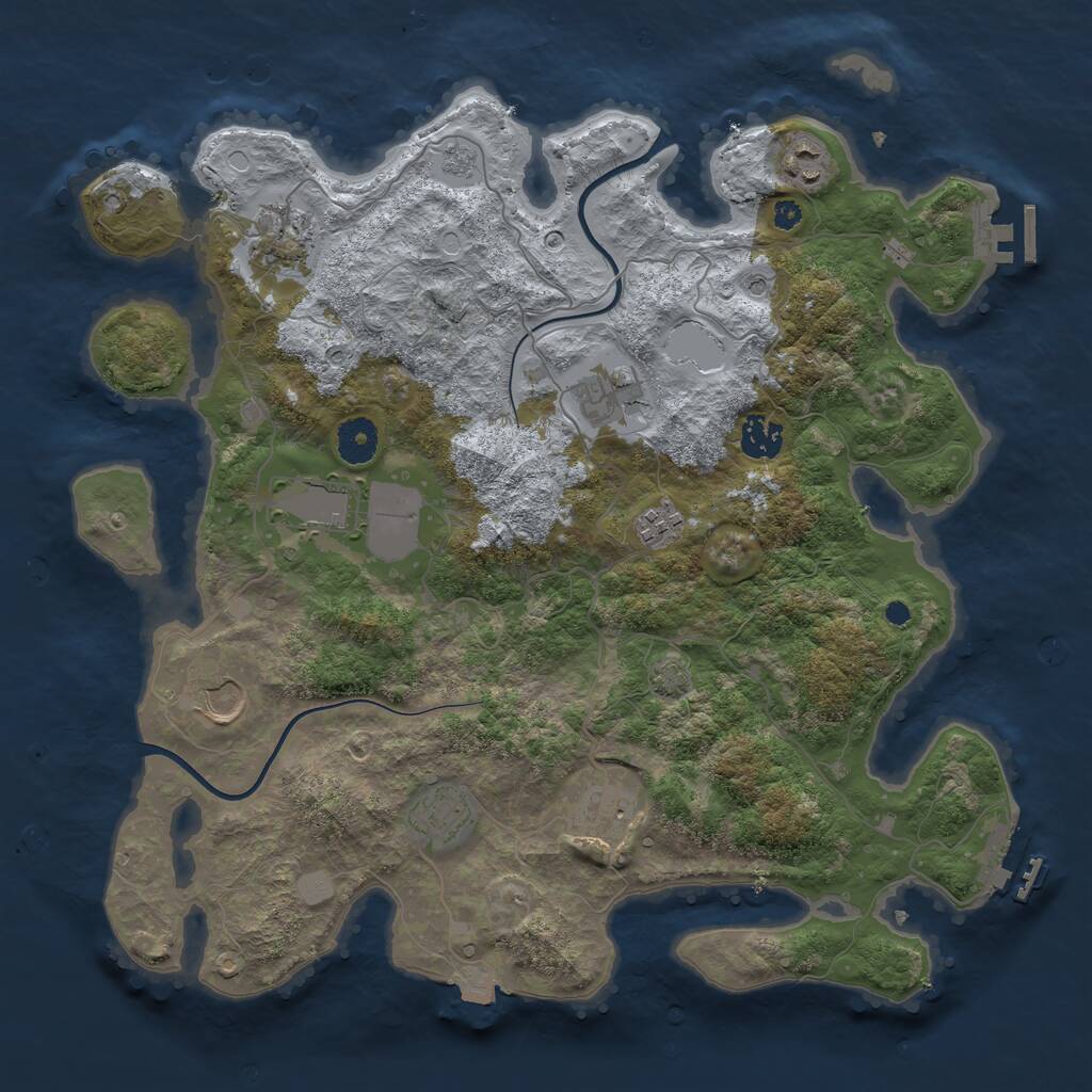 Rust Map: Procedural Map, Size: 3750, Seed: 119487547, 15 Monuments