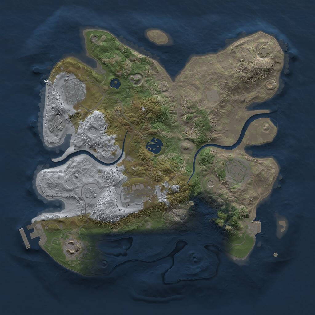 Rust Map: Procedural Map, Size: 3000, Seed: 1825783678, 11 Monuments