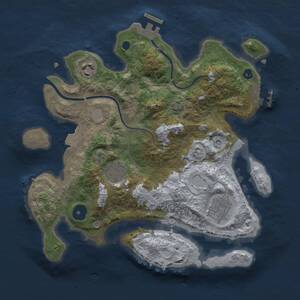 Thumbnail Rust Map: Procedural Map, Size: 3000, Seed: 125454, 8 Monuments