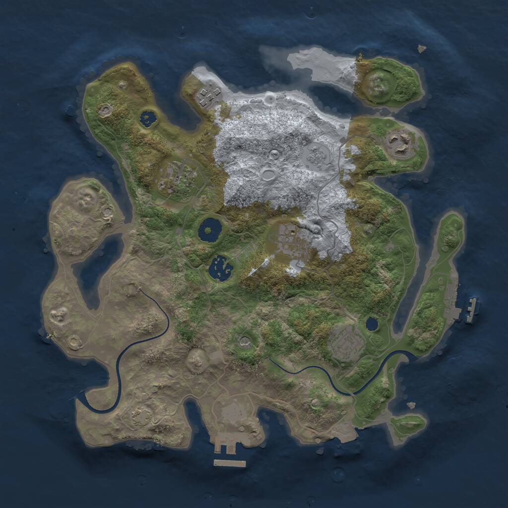 Rust Map: Procedural Map, Size: 3200, Seed: 549505374, 12 Monuments