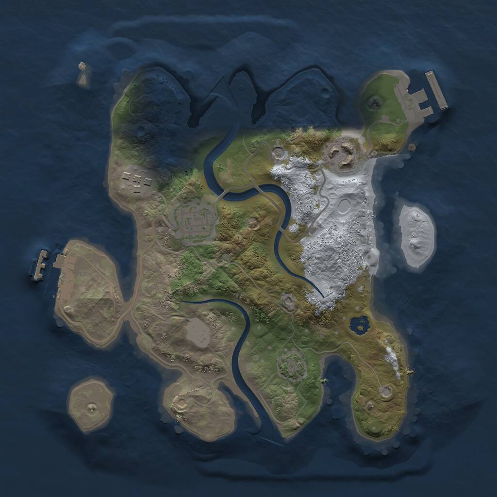Rust Map: Procedural Map, Size: 2500, Seed: 657905368, 8 Monuments