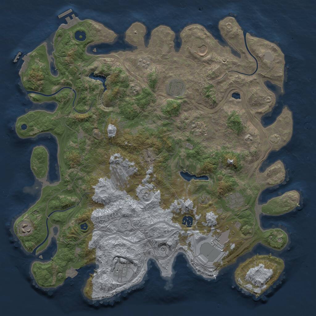 Rust Map: Procedural Map, Size: 4250, Seed: 14122024, 16 Monuments