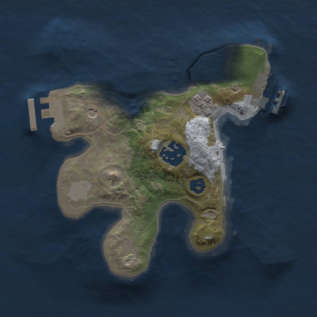 Rust Map: Procedural Map, Size: 2000, Seed: 1246810, 6 Monuments