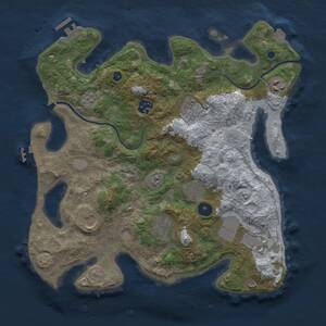 Thumbnail Rust Map: Procedural Map, Size: 3500, Seed: 202412051, 14 Monuments