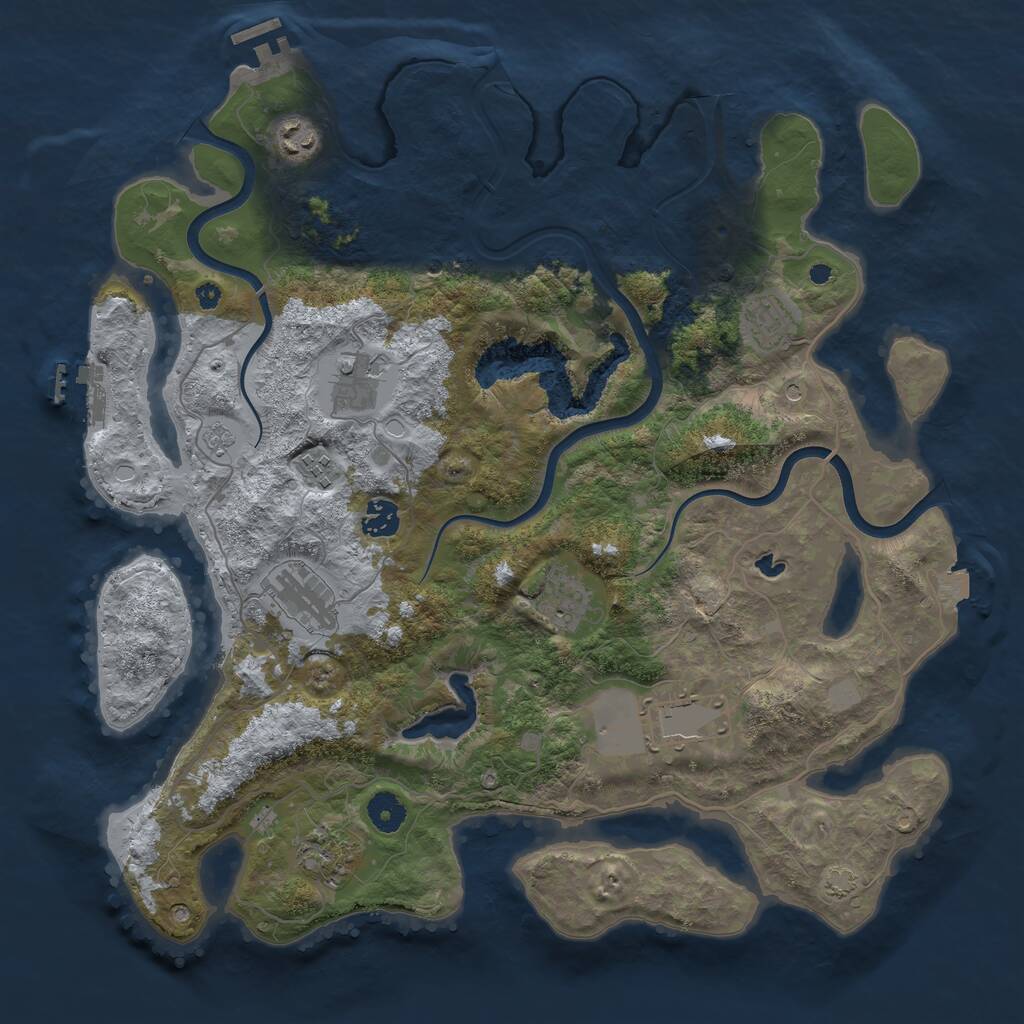 Rust Map: Procedural Map, Size: 4000, Seed: 195738, 15 Monuments