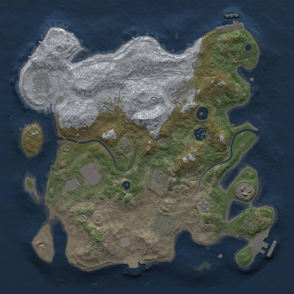 Rust Map: Procedural Map, Size: 3500, Seed: 681141744, 15 Monuments