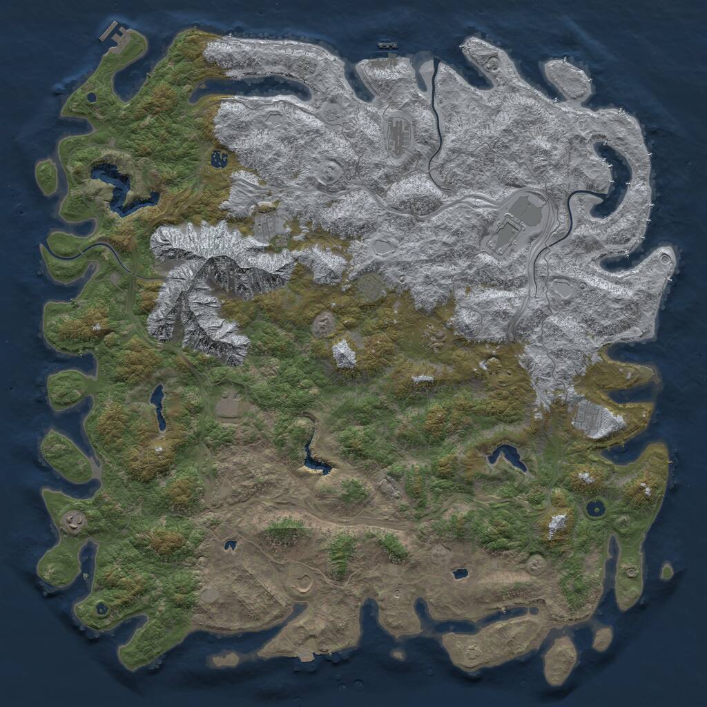 Rust Map: Procedural Map, Size: 6000, Seed: 24392907, 17 Monuments