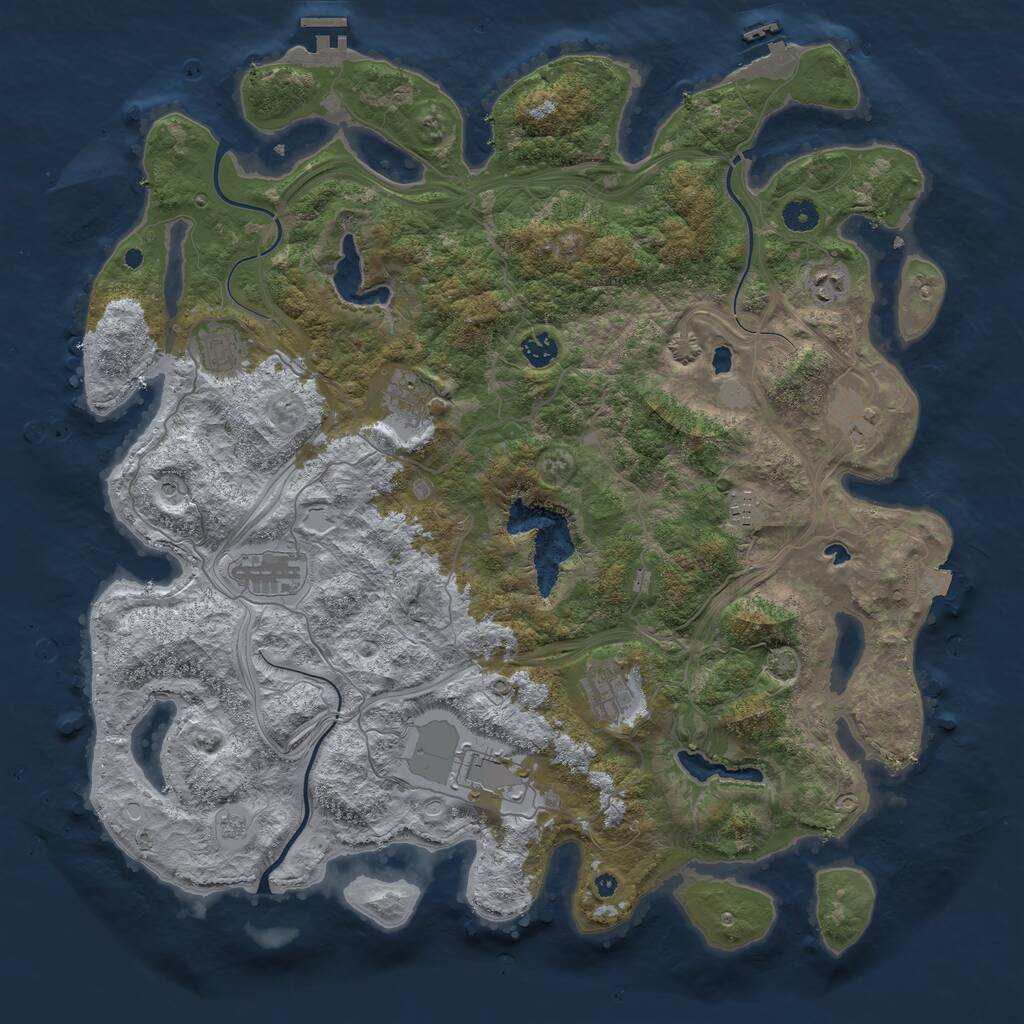Rust Map: Procedural Map, Size: 4500, Seed: 5759557, 15 Monuments