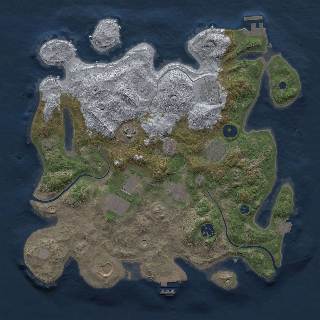 Rust Map: Procedural Map, Size: 3500, Seed: 253234819, 14 Monuments