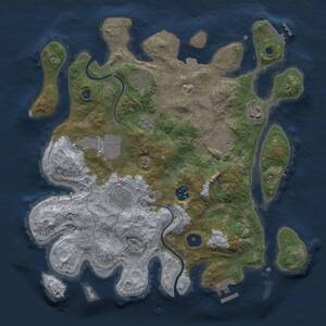 Thumbnail Rust Map: Procedural Map, Size: 3500, Seed: 782507913, 11 Monuments