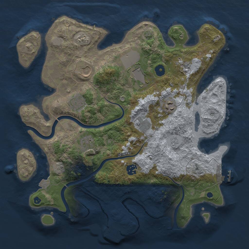 Rust Map: Procedural Map, Size: 3500, Seed: 56320, 15 Monuments