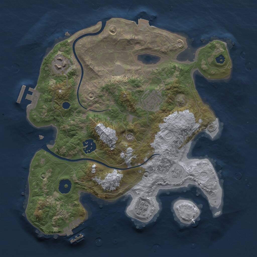Rust Map: Procedural Map, Size: 2800, Seed: 2750, 9 Monuments
