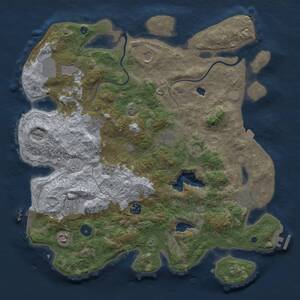 Thumbnail Rust Map: Procedural Map, Size: 4000, Seed: 1625682463, 15 Monuments