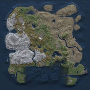 Thumbnail Rust Map: Procedural Map, Size: 4000, Seed: 1625682463, 16 Monuments