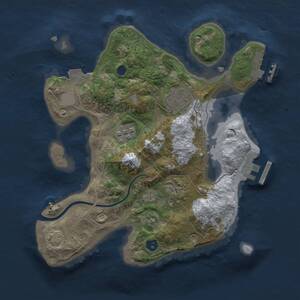 Thumbnail Rust Map: Procedural Map, Size: 2500, Seed: 1757681565, 7 Monuments